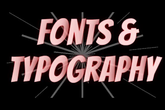 design ongoing text font logo and custom typography t shirt