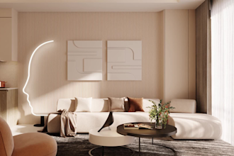 provide modern residential apartment design, 3d apartment layout