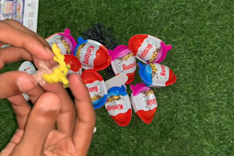make a unboxing video of surprise eggs for kids for youtube