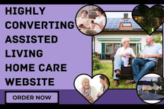 design assisted living home care elderly care medical senior care health website