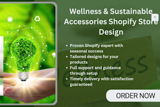 design wellness and sustainable accessories shopify store website