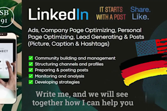 support you with linkedin optimization, ads and marketing