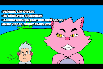 create 2d animated sequences for major projects