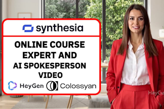 create online course video, ai avatar video using synthesia ai, heygen, sora