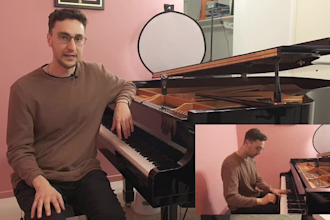perform music on an acoustic grand piano