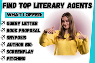 submit your book to 100 active literary agents,write query letter, book proposal