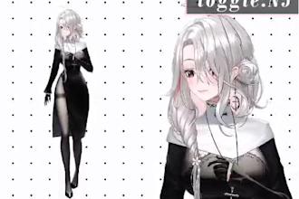 custom live2d vtuber model professional  rigging for streaming and vtube studio