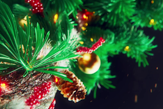 create christmas tree intro logo animation video