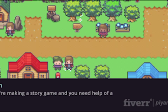 code a 2d story game in topdown or side scrolling
