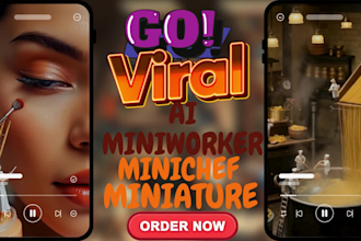 create viral ai miniature videos ai miniworkers ai minichef ai product videos