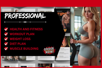 design fitness ebook nutrition plan workout plan pdf lead magnet medical book
