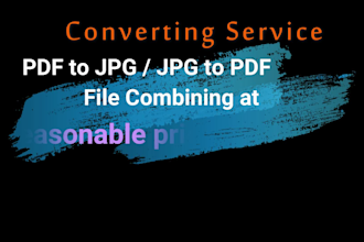 convert jpg to pdf, pdf to jpg within few hours