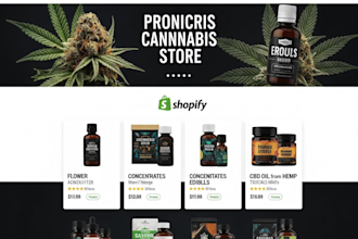 build shopify cannabis, cbd, or hemp online store, marijuanna website redesign