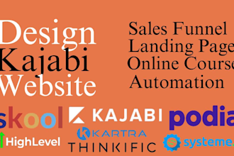 design kajabi online course website sales page podia website thinkific website