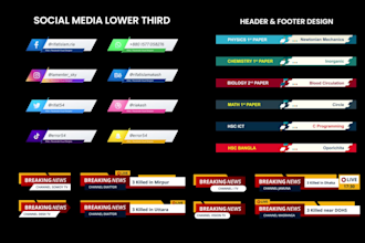 create social media and subscribe lower thirds animation