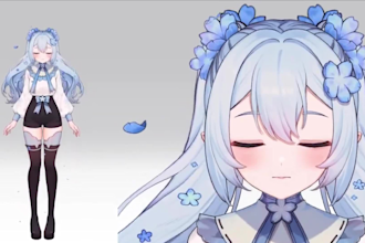 vtuber commission live2d 3d vtuber model rig vrchat anime vseeface