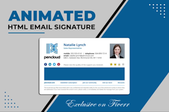 design static clickable HTML and animated email signature