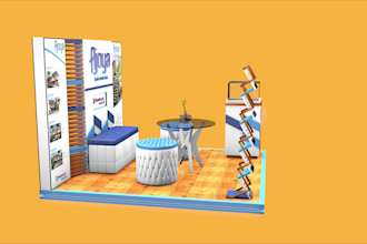 create 3d booth and kiosk for you