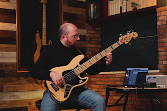record professional jazz, fusion and world music bass track