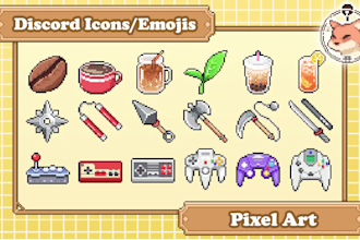 design discord role icons in cute pixel style