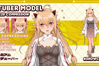 draw and rig vtuber avatar for live2d models