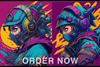 draw pro anime character, your oc, vtube art, manga or furry
