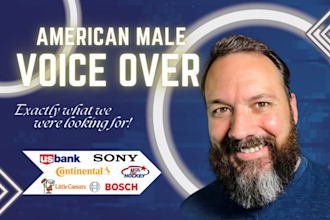 be your warm deep american english male voice over