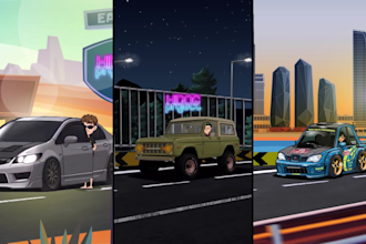 make an amazing 2d car animation with character action