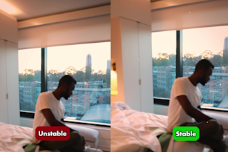 stabilize shaky video, fix camera shake to stable and do video upscaling
