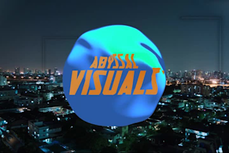 create city urban dj visuals with 3d logo animations