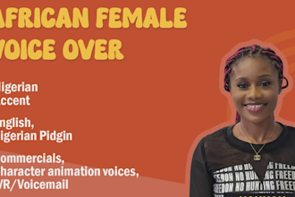 record african female voice over for anything