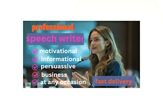 write an informative persuasive and motivational speech for you