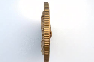 sculpt 3d printable coin model, 3d spinning logo, coin design, base relief