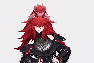 draw live2d vtuber model, 2d vtuber model, 2d vtuber rigging for commission