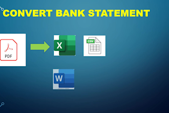 convert PDF transaction to excel or CSV,