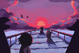 make pixel art landscape animation