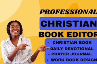 copy edit format christian book devotionals, prayer journal, workbook design kdp