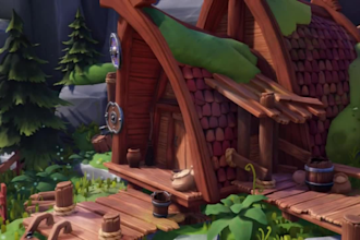 low poly game assets and props,low poly 3d scene,lowpoly level design