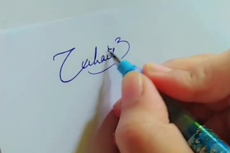 create digital signature, handwritten signature, white paper and brochure design
