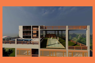 create exterior modeling, photorealistic rendering, walkthrough