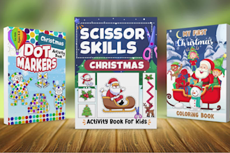 design halloween, thanksgiving, and christmas coloring and activity book for KDP