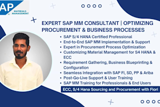 provide professional sap mm training with sap best practice scenarios
