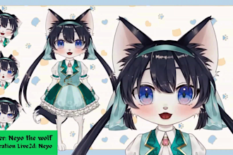 design and rig anime style vtuber model live2d vtuber model chibi emote pngtuber
