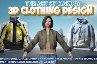 design second life 3d clothing in clo 3d hoodie mockup streetwear and 3d tshirt