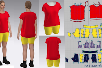 make sewing patterns, graded pattern, clo3d designs