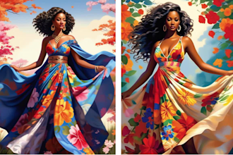 create african american illustration using your imagination by ai mid journey