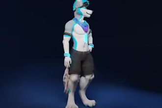 high quality vrchat and vtuber furry avatar, nsfw 3d model creation, vseeface