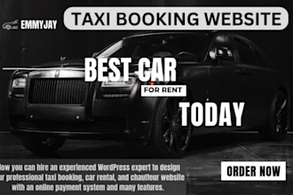 build taxi booking website, chauffeur website, limo service website vtc website