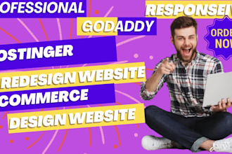 design and redesign responsive godaddy hostinger website ecommerce website