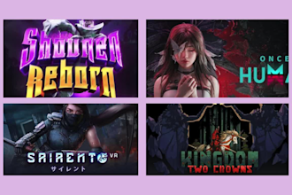 steam capsule art game marketing video banner environment character design